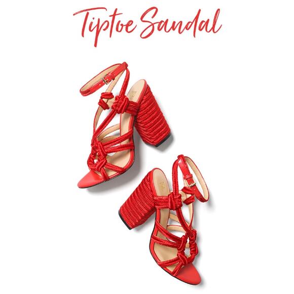 CAbi 6012 Tiptoe Red Hibiscus Strappy  Espadrille Rope Heeled Sandal Sz 7.5 - Picture 15 of 15